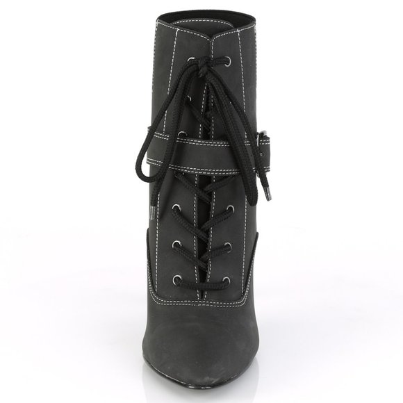 Transgender Pointed Toe Lace Up High Heel Ankle Boots - Picture 2 of 5